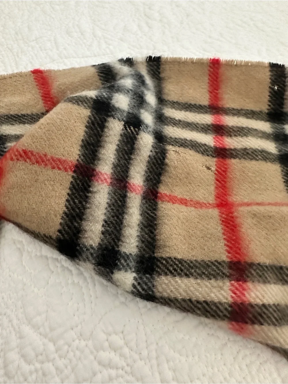 Burberry Nova Tan Plaid Cashmere Scarf 8”x50” - Picture 10 of 12